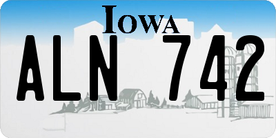 IA license plate ALN742