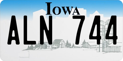 IA license plate ALN744