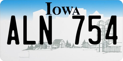 IA license plate ALN754