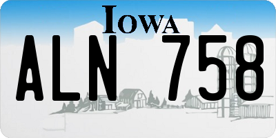 IA license plate ALN758