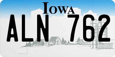 IA license plate ALN762