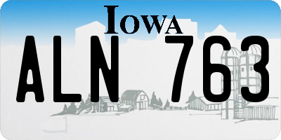 IA license plate ALN763
