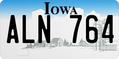IA license plate ALN764