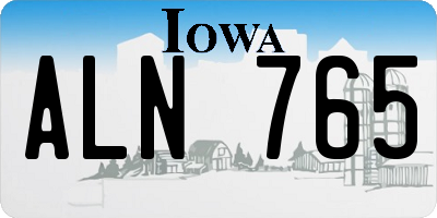 IA license plate ALN765