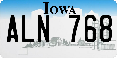 IA license plate ALN768