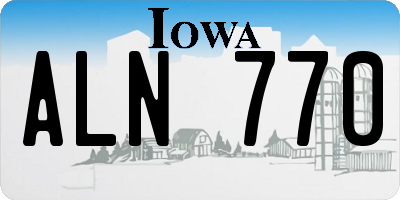 IA license plate ALN770