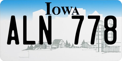 IA license plate ALN778