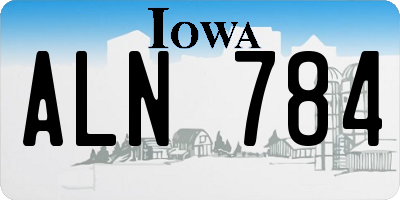 IA license plate ALN784