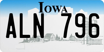 IA license plate ALN796