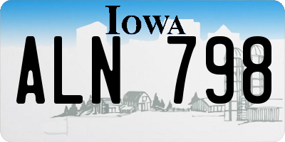IA license plate ALN798