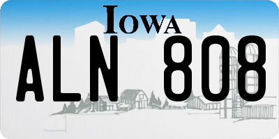 IA license plate ALN808