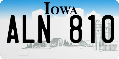 IA license plate ALN810