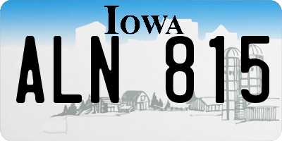 IA license plate ALN815