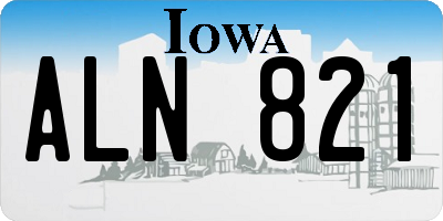 IA license plate ALN821