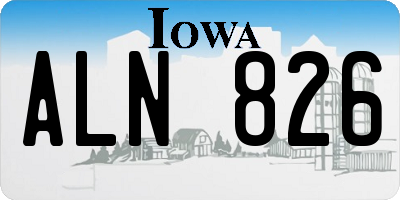 IA license plate ALN826