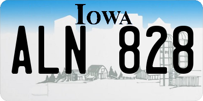 IA license plate ALN828