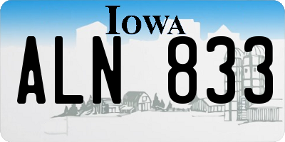 IA license plate ALN833