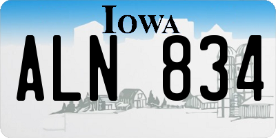 IA license plate ALN834