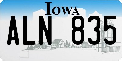 IA license plate ALN835