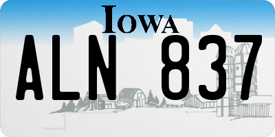 IA license plate ALN837