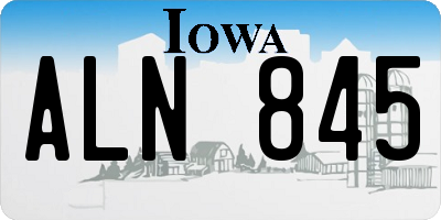 IA license plate ALN845