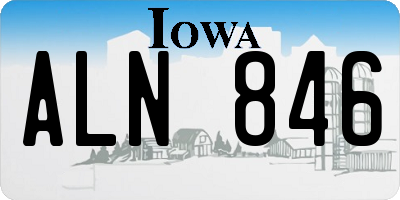 IA license plate ALN846