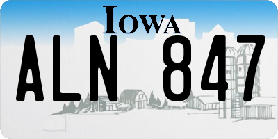 IA license plate ALN847