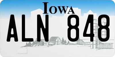 IA license plate ALN848