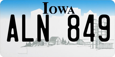 IA license plate ALN849