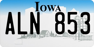 IA license plate ALN853