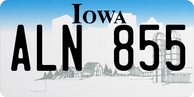 IA license plate ALN855