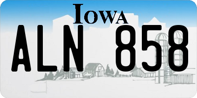 IA license plate ALN858
