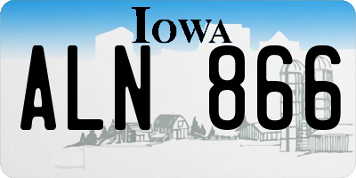 IA license plate ALN866