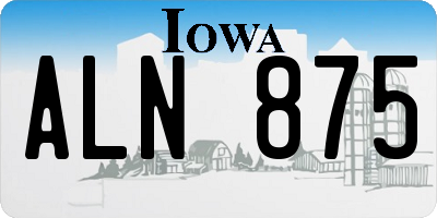 IA license plate ALN875
