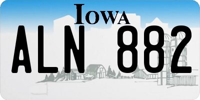 IA license plate ALN882