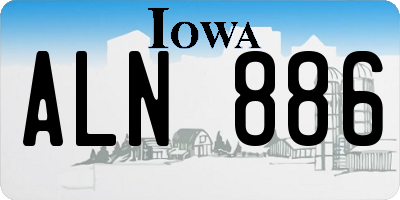 IA license plate ALN886