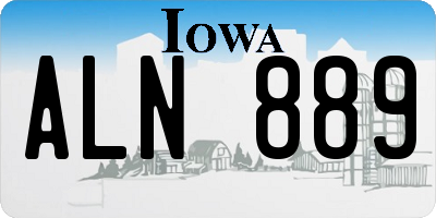 IA license plate ALN889