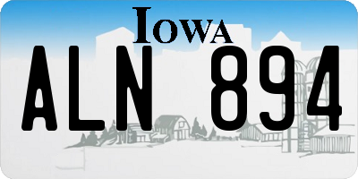 IA license plate ALN894