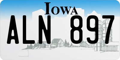 IA license plate ALN897