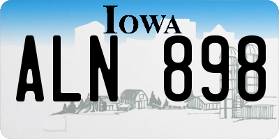 IA license plate ALN898