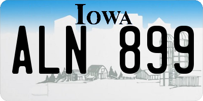 IA license plate ALN899