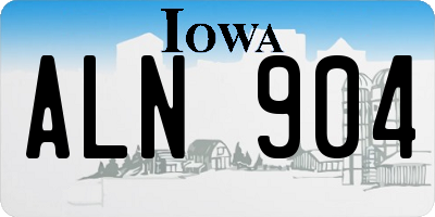 IA license plate ALN904