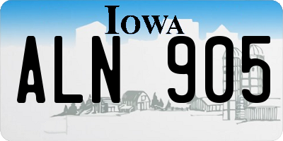 IA license plate ALN905