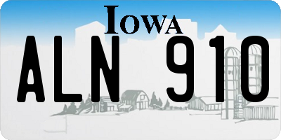 IA license plate ALN910