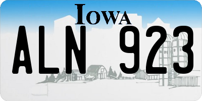 IA license plate ALN923