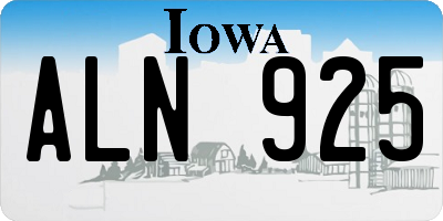 IA license plate ALN925