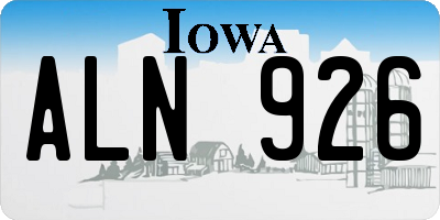 IA license plate ALN926