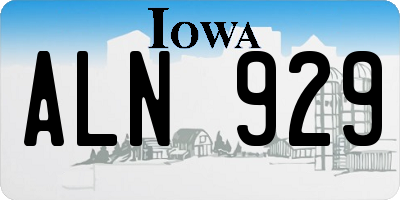 IA license plate ALN929