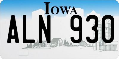 IA license plate ALN930