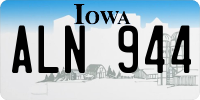 IA license plate ALN944